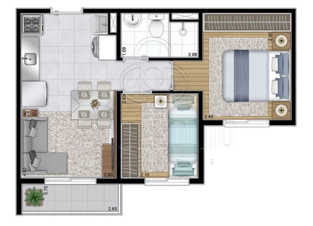 Apartamento, 2 quartos, 35 m² - Foto 8