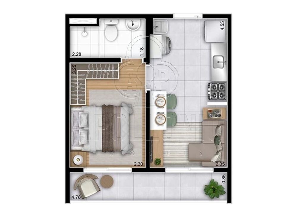 Apartamento, 1 quarto, 33 m² - Foto 11