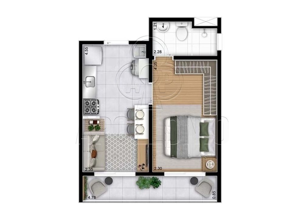 Apartamento, 1 quarto, 33 m² - Foto 10