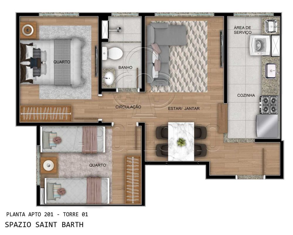 Apartamento, 2 quartos, 43 m² - Foto 8