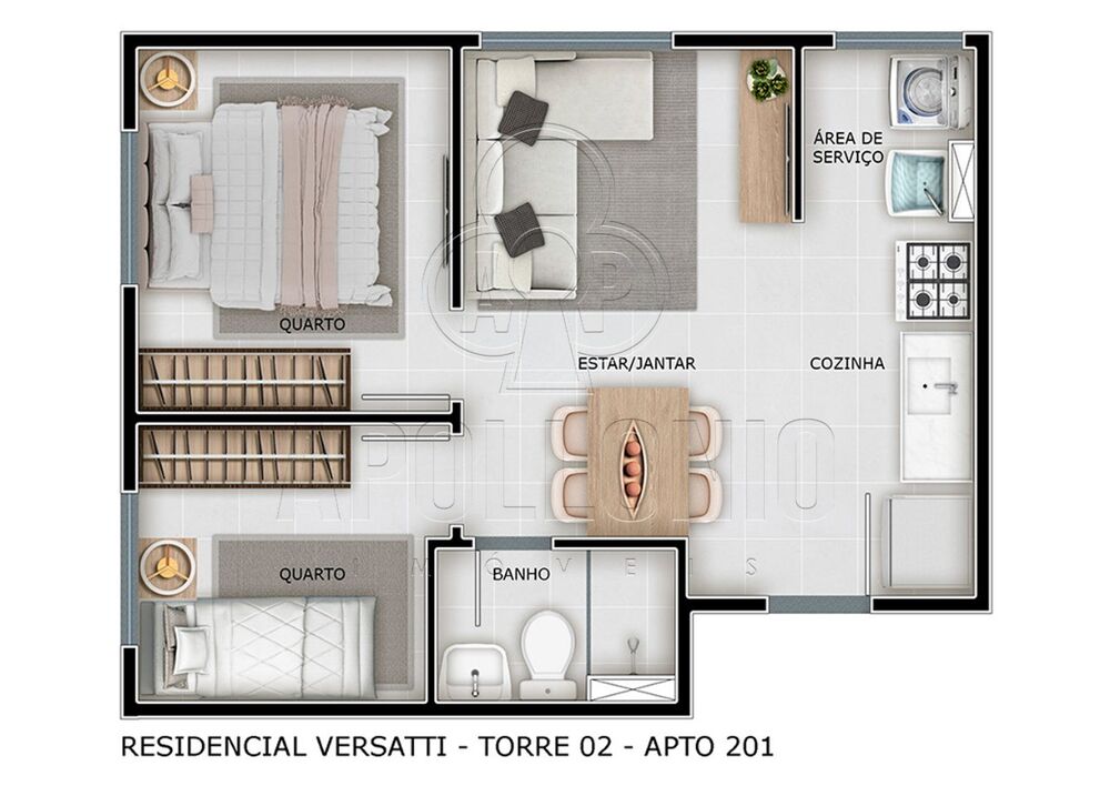 Apartamento, 2 quartos, 34 m² - Foto 7