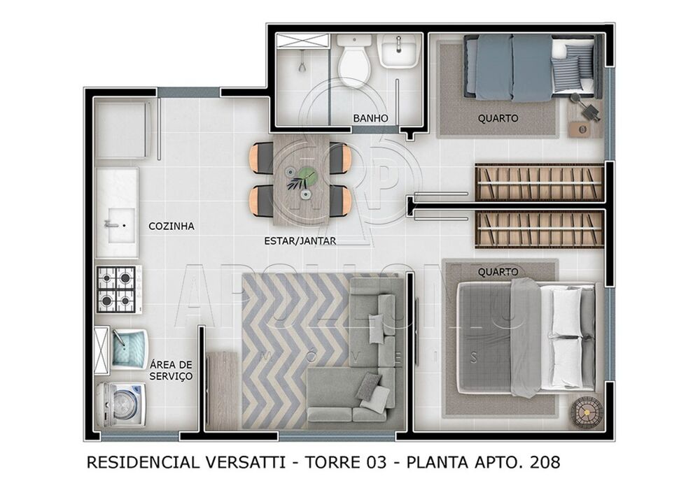 Apartamento, 2 quartos, 34 m² - Foto 8