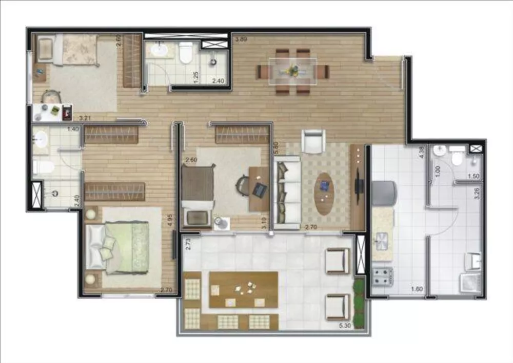 Apartamento à venda com 3 quartos, 100m² - Foto 3