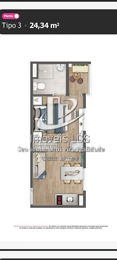 Apartamento, 24 m² - Foto 3
