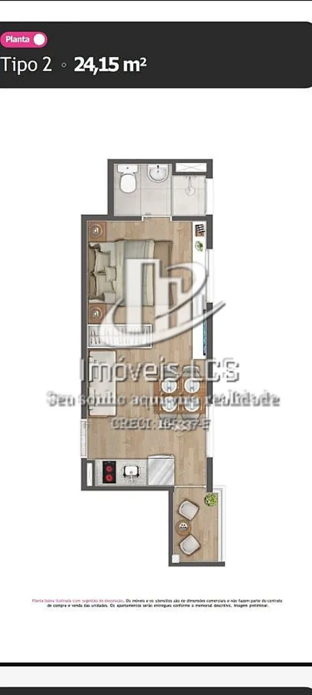 Apartamento, 24 m² - Foto 9