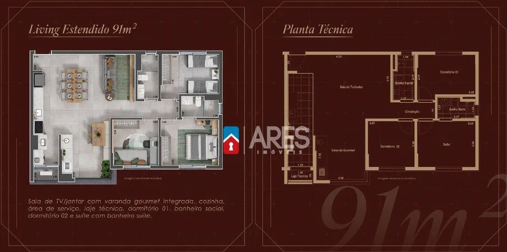 Apartamento, 3 quartos, 91 m² - Foto 2