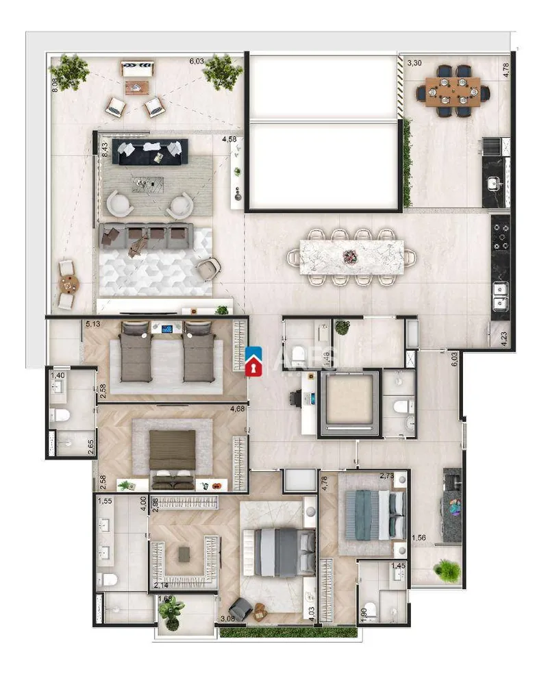 Apartamento, 4 quartos, 220 m² - Foto 14