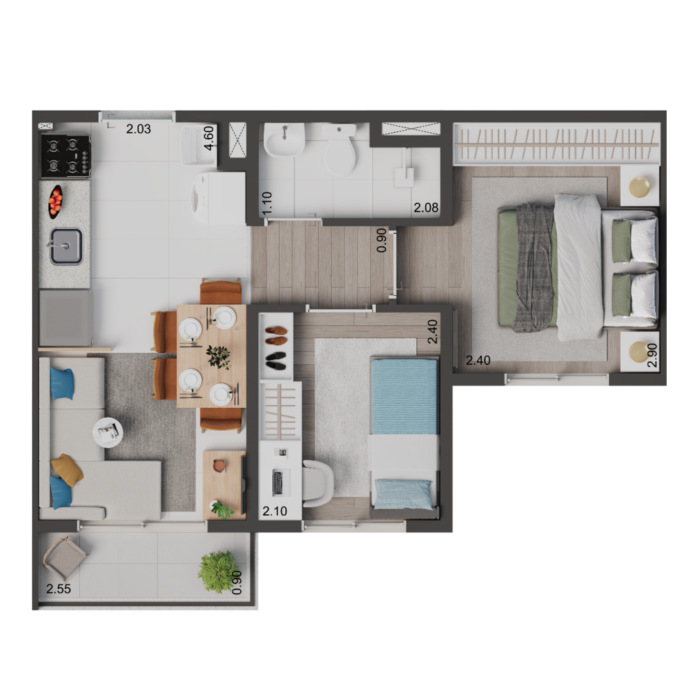 Apartamento, 2 quartos, 37 m² - Foto 12