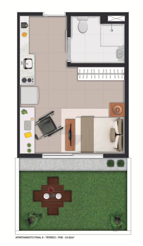 Apartamento, 1 quarto, 25 m² - Foto 3