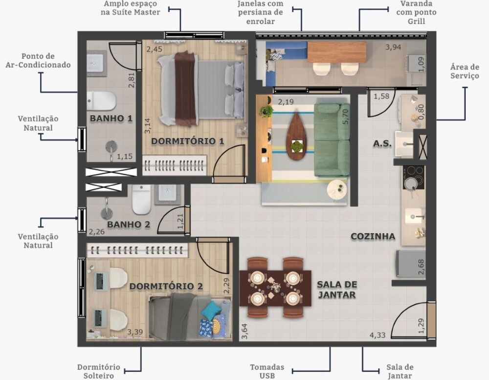 Apartamento, 2 quartos, 62 m² - Foto 4