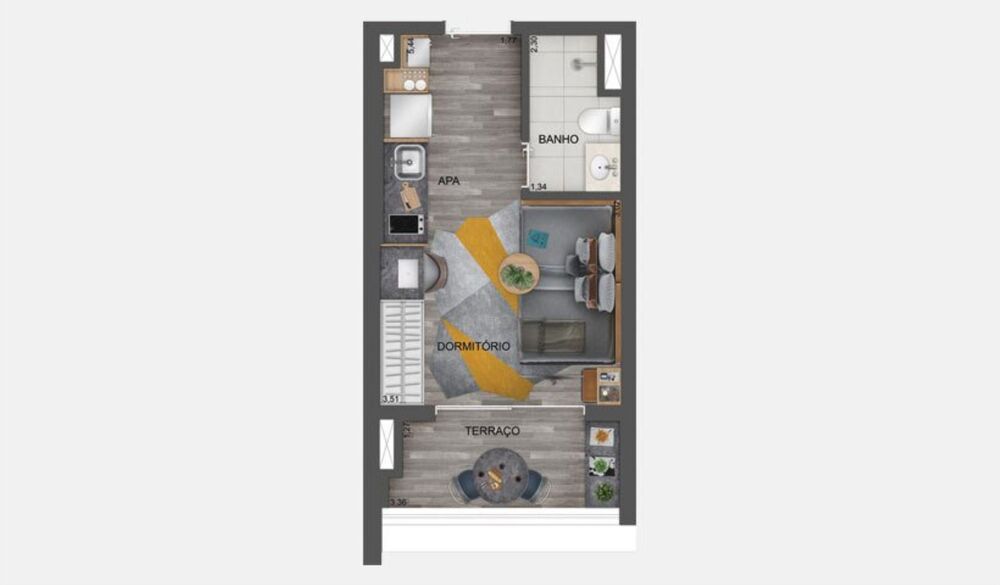 Apartamento, 1 quarto, 59 m² - Foto 5