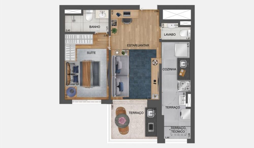 Apartamento, 1 quarto, 59 m² - Foto 7