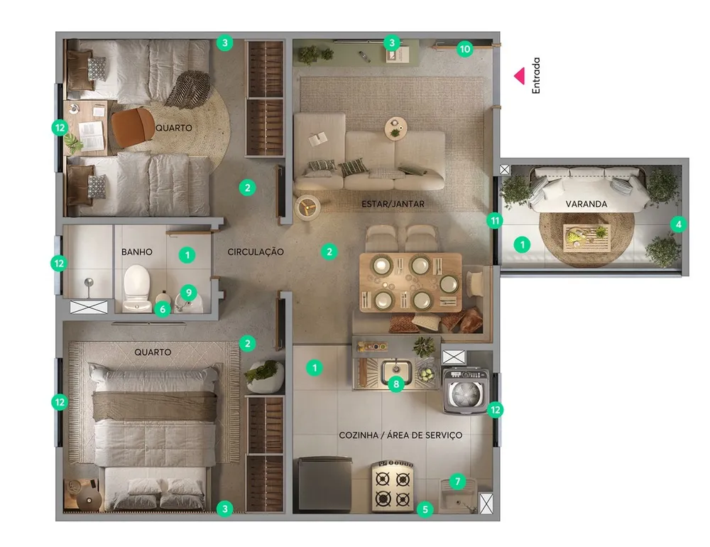 Apartamento, 3 quartos, 57 m² - Foto 12