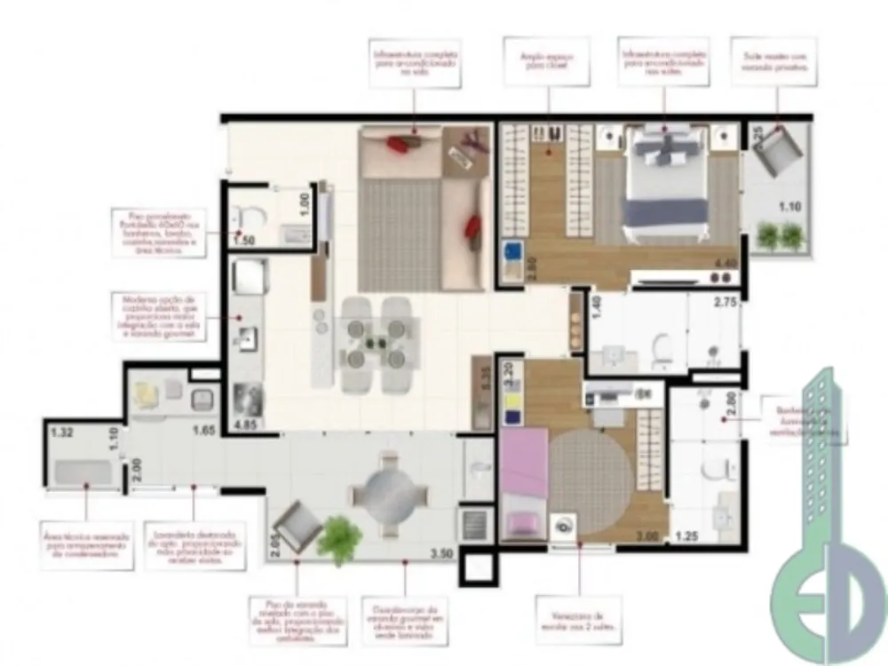 Apartamento, 2 quartos, 83 m² - Foto 6