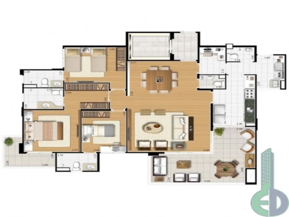 Apartamento, 3 quartos, 144 m² - Foto 3