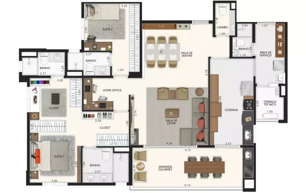 Apartamento, 3 quartos, 135 m² - Foto 11