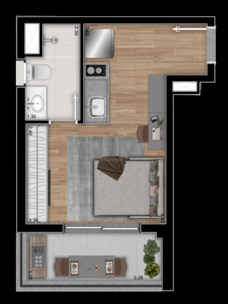 Kitnet-Studio, 28 m² - Foto 8