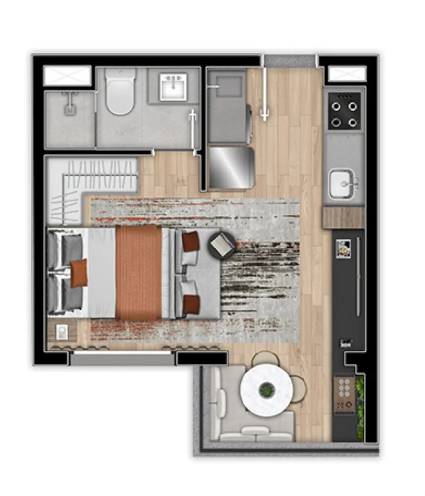 Kitnet-Studio, 28 m² - Foto 7