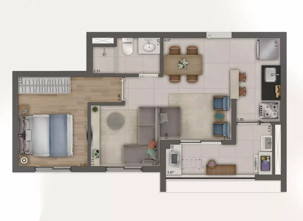 Apartamento, 2 quartos, 42 m² - Foto 1