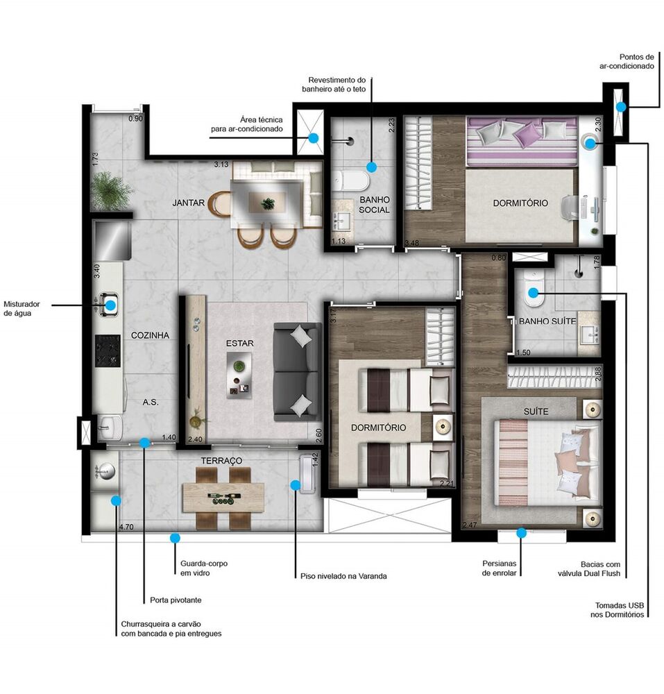 Apartamento, 3 quartos, 65 m² - Foto 12