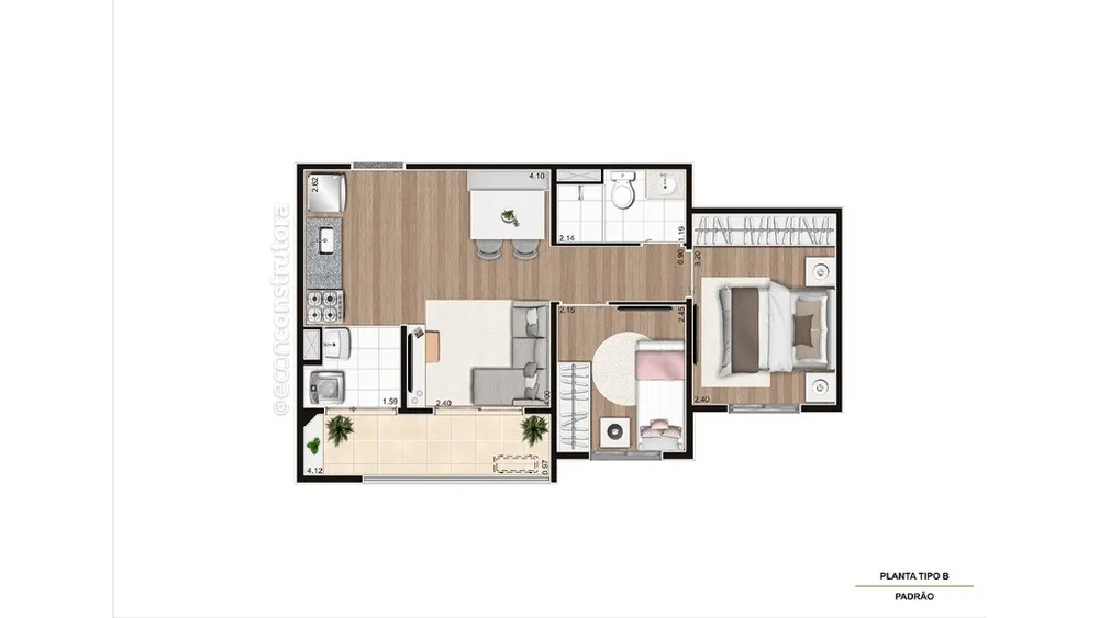 Apartamento, 2 quartos, 43 m² - Foto 12