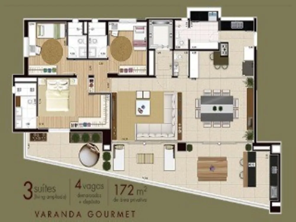 Apartamento, 3 quartos, 172 m² - Foto 3