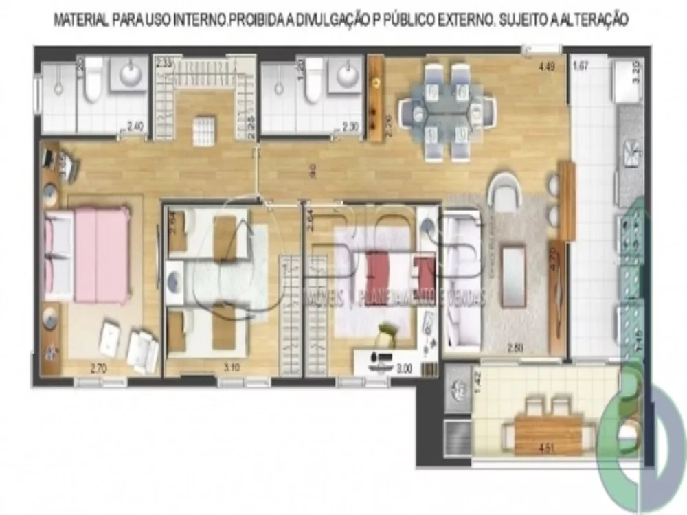 Apartamento à venda com 2 quartos, 66m² - Foto 2