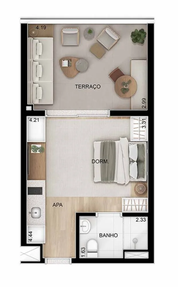 Apartamento, 1 quarto, 29 m² - Foto 6