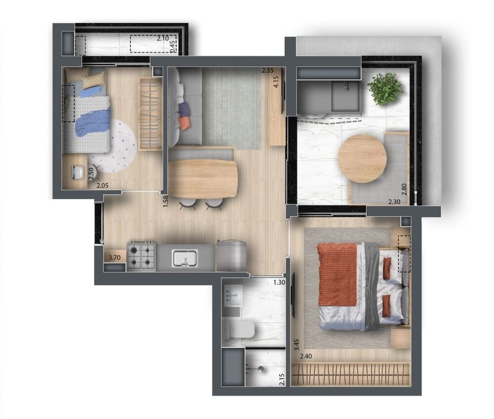 Apartamento, 2 quartos, 43 m² - Foto 6