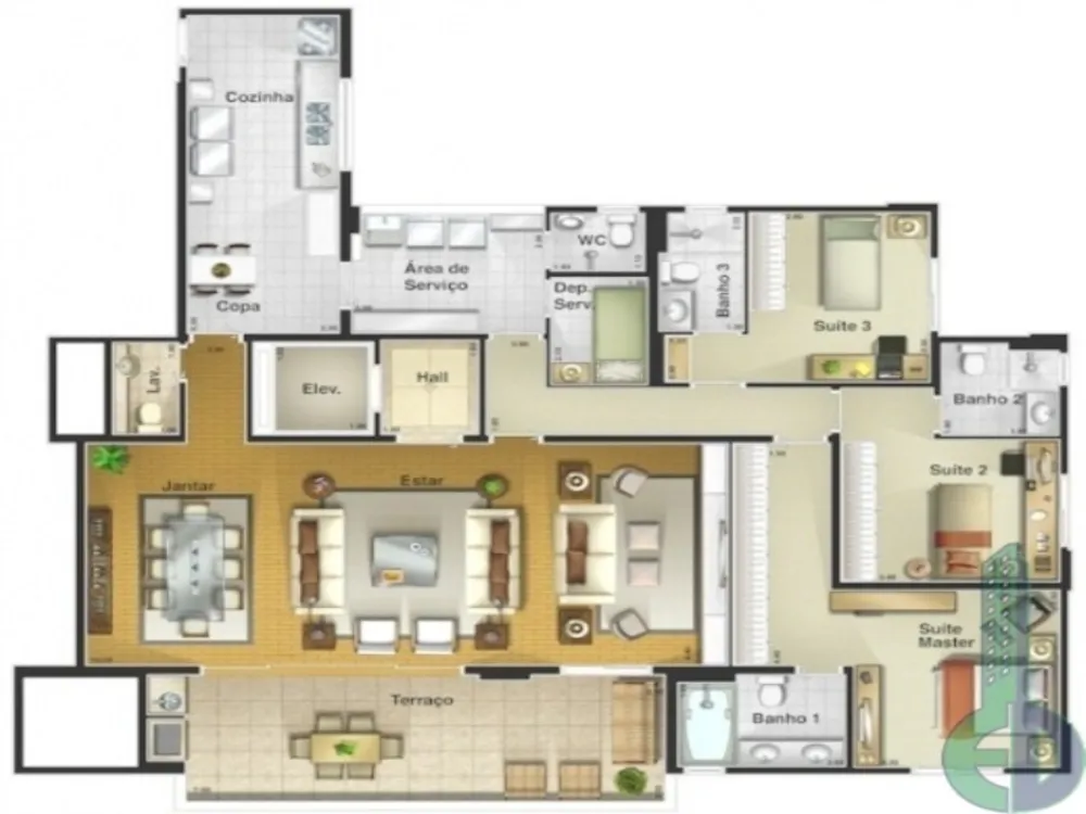 Apartamento, 3 quartos, 133 m² - Foto 3