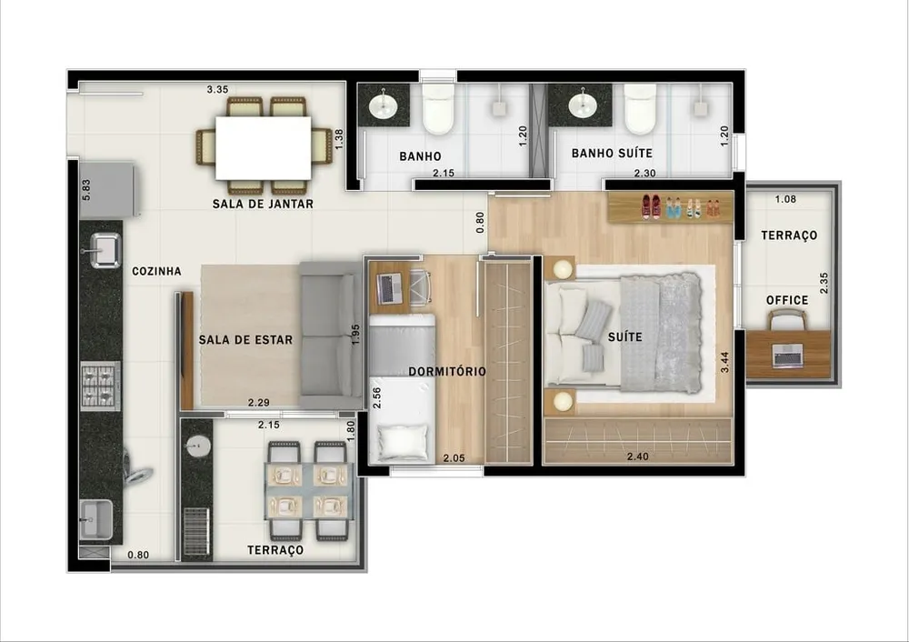Apartamento, 2 quartos, 44 m² - Foto 9