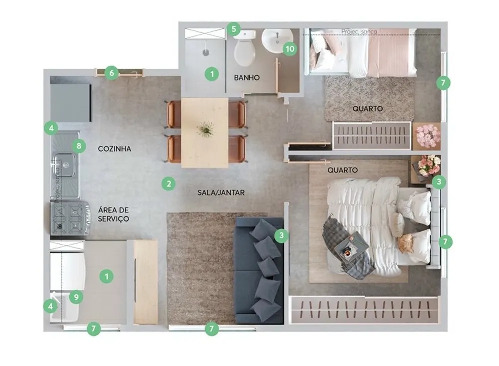 Apartamento, 2 quartos, 34 m² - Foto 11
