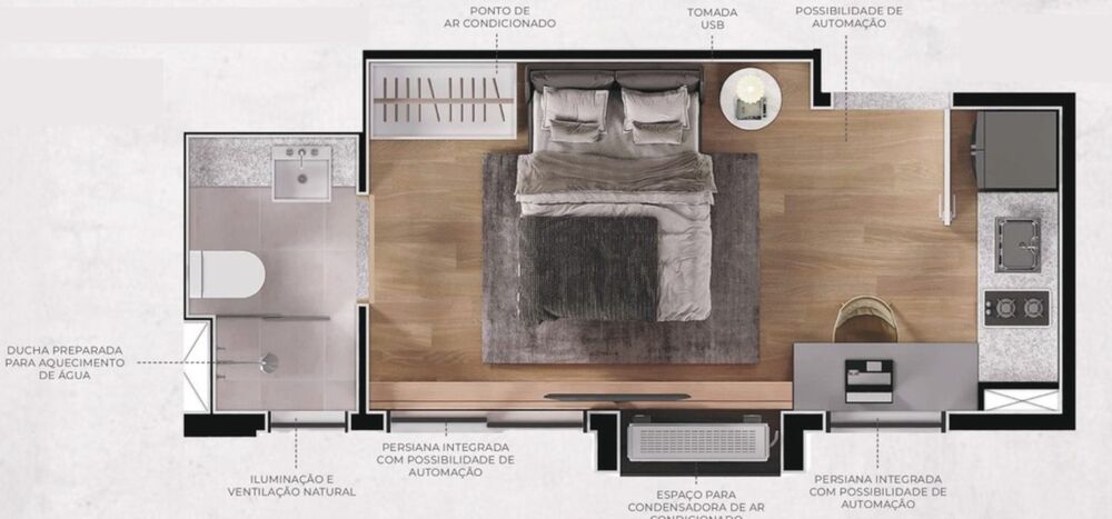Apartamento, 1 quarto, 37 m² - Foto 2