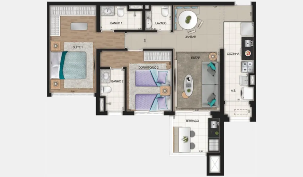 Apartamento, 2 quartos, 91 m² - Foto 2