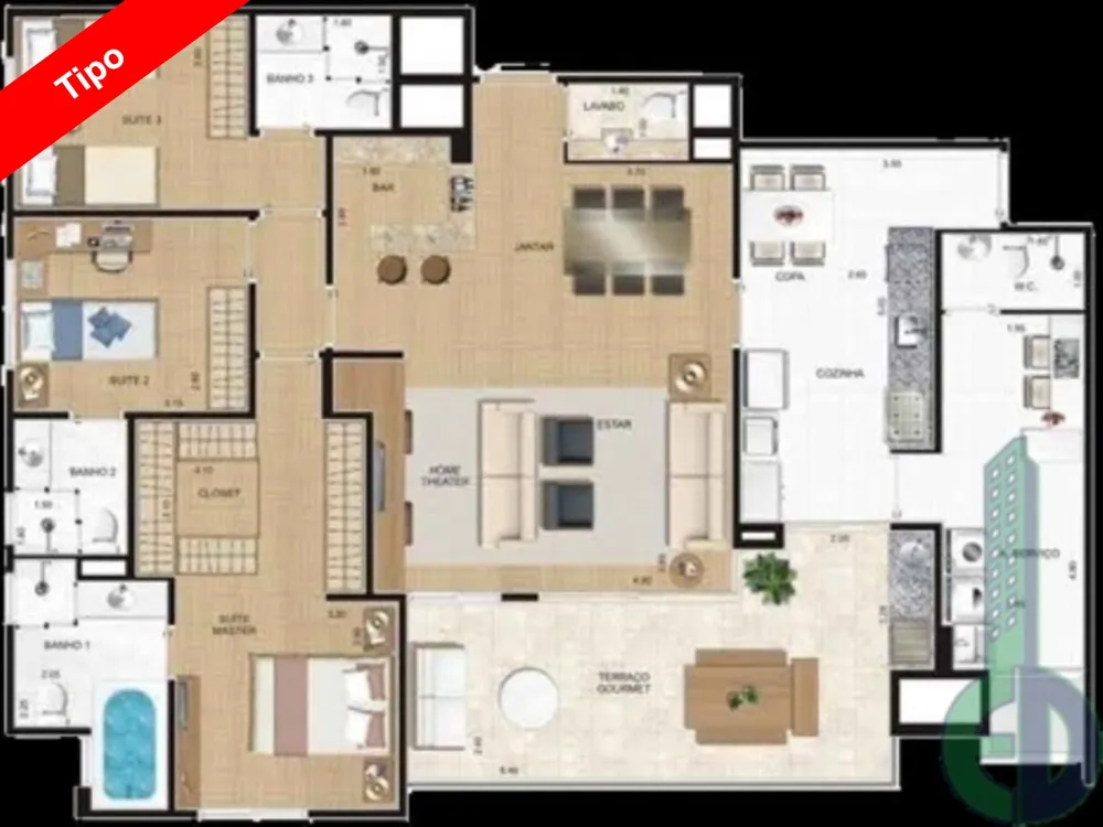 Cobertura, 3 quartos, 264 m² - Foto 5