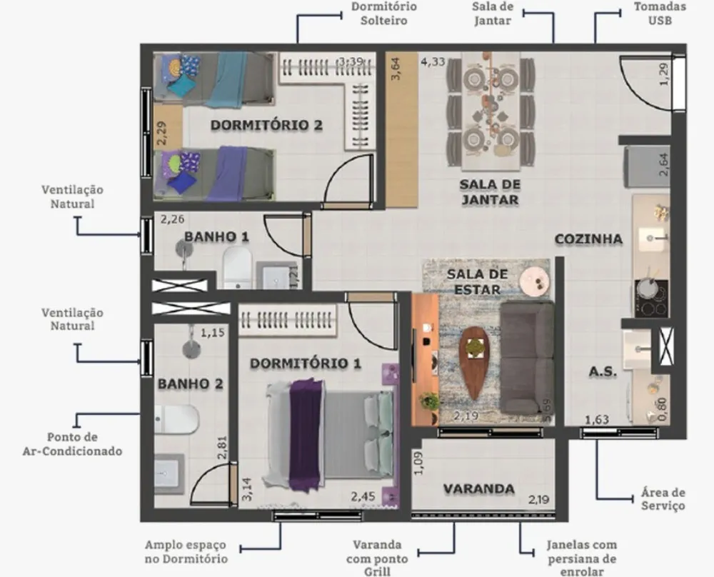 Apartamento, 2 quartos, 47 m² - Foto 10