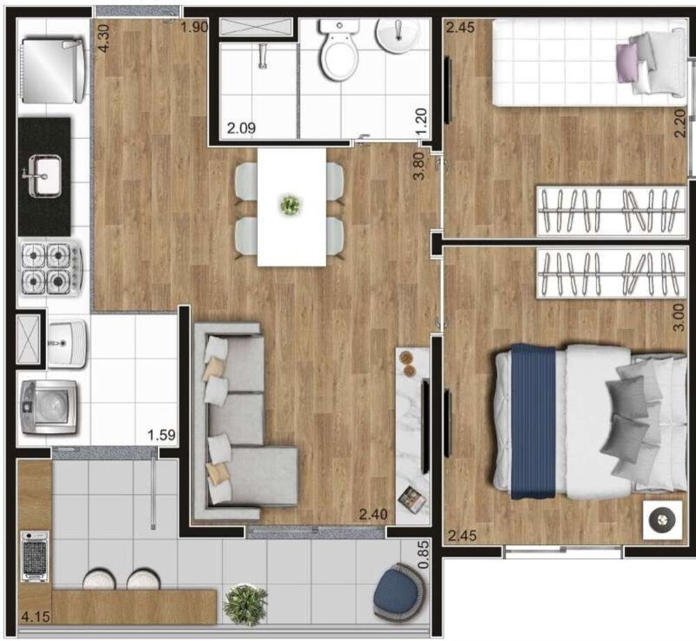 Apartamento, 2 quartos, 41 m² - Foto 1