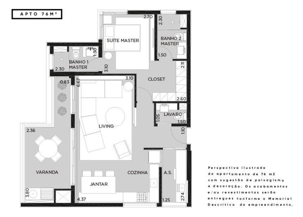 Apartamento, 2 quartos, 76 m² - Foto 3