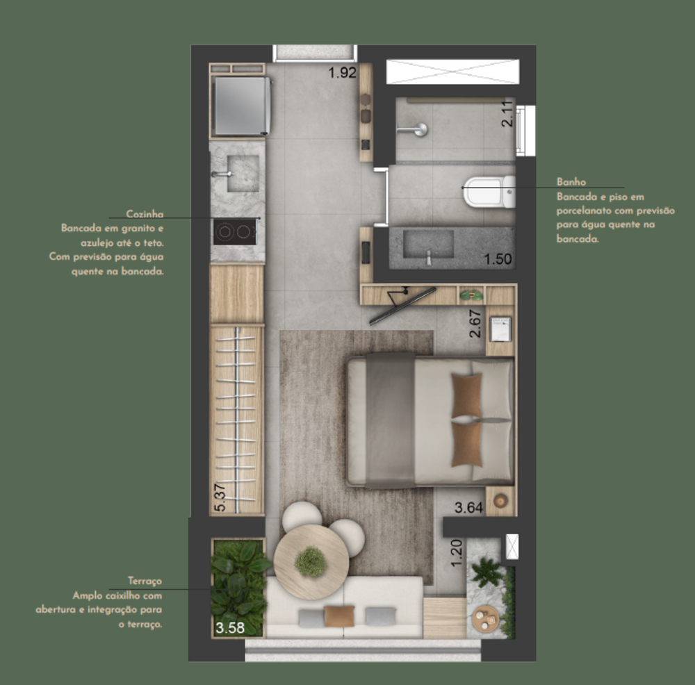 Apartamento à venda com 1 quarto, 41m² - Foto 8