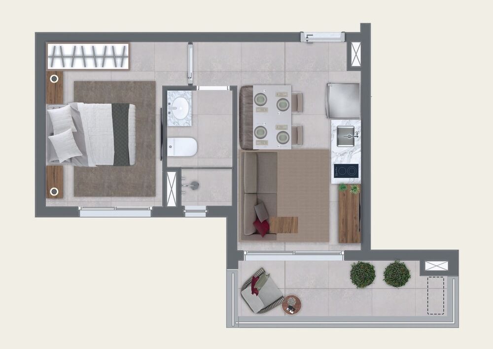 Apartamento, 1 quarto, 35 m² - Foto 2