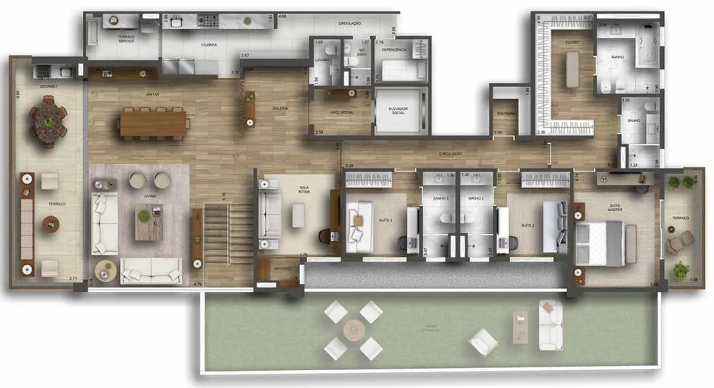 Apartamento, 4 quartos, 278 m² - Foto 3