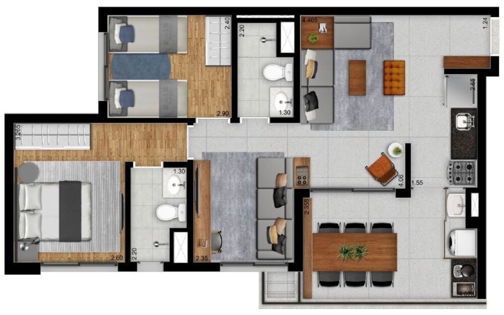 Apartamento, 2 quartos, 55 m² - Foto 1