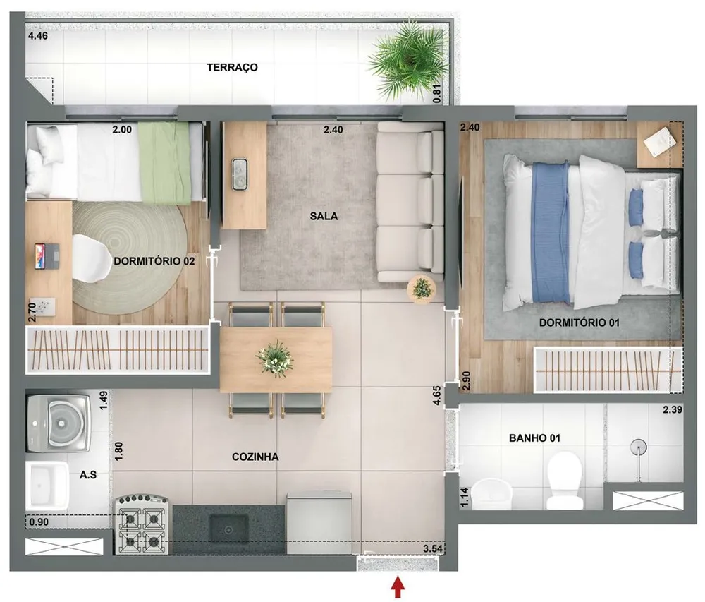Apartamento, 2 quartos, 39 m² - Foto 11