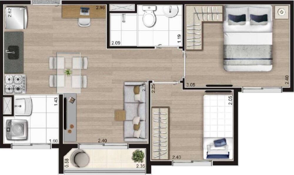 Apartamento, 2 quartos, 37 m² - Foto 7