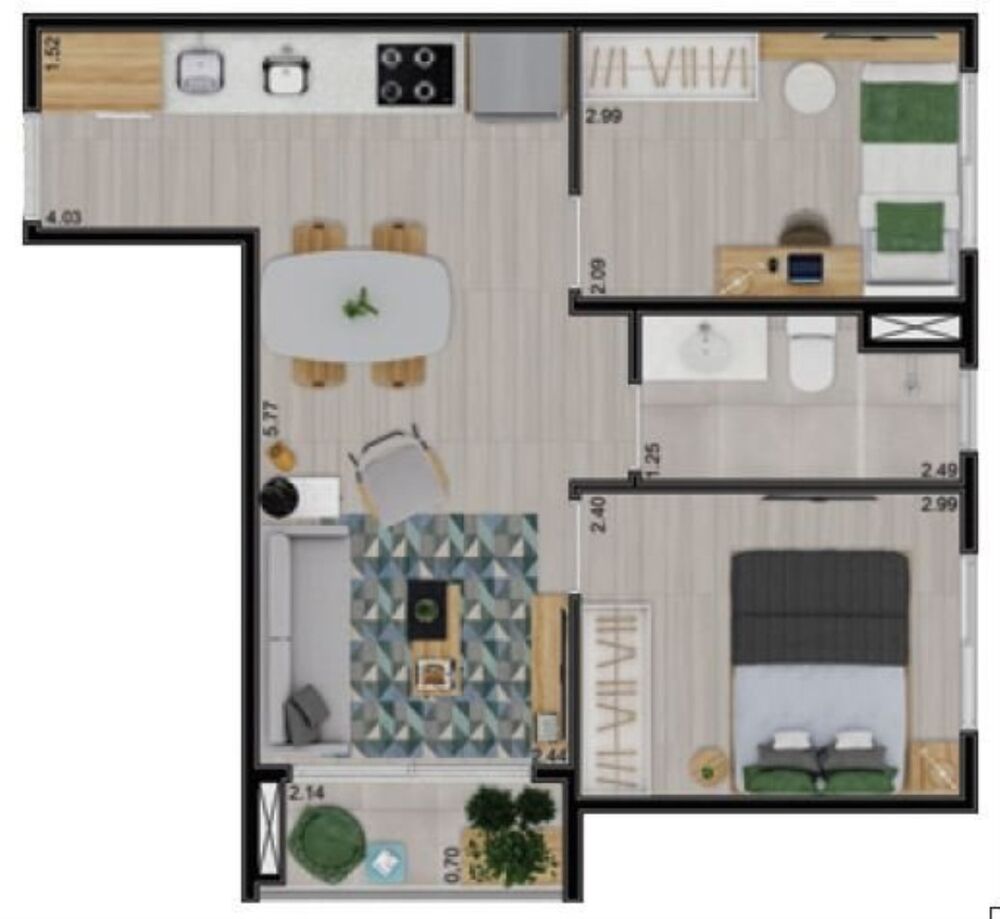 Apartamento, 1 quarto, 24 m² - Foto 2