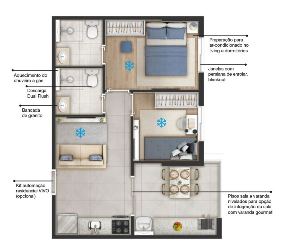 Apartamento, 3 quartos, 61 m² - Foto 8