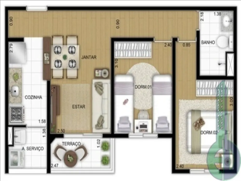 Apartamento, 2 quartos, 53 m² - Foto 6