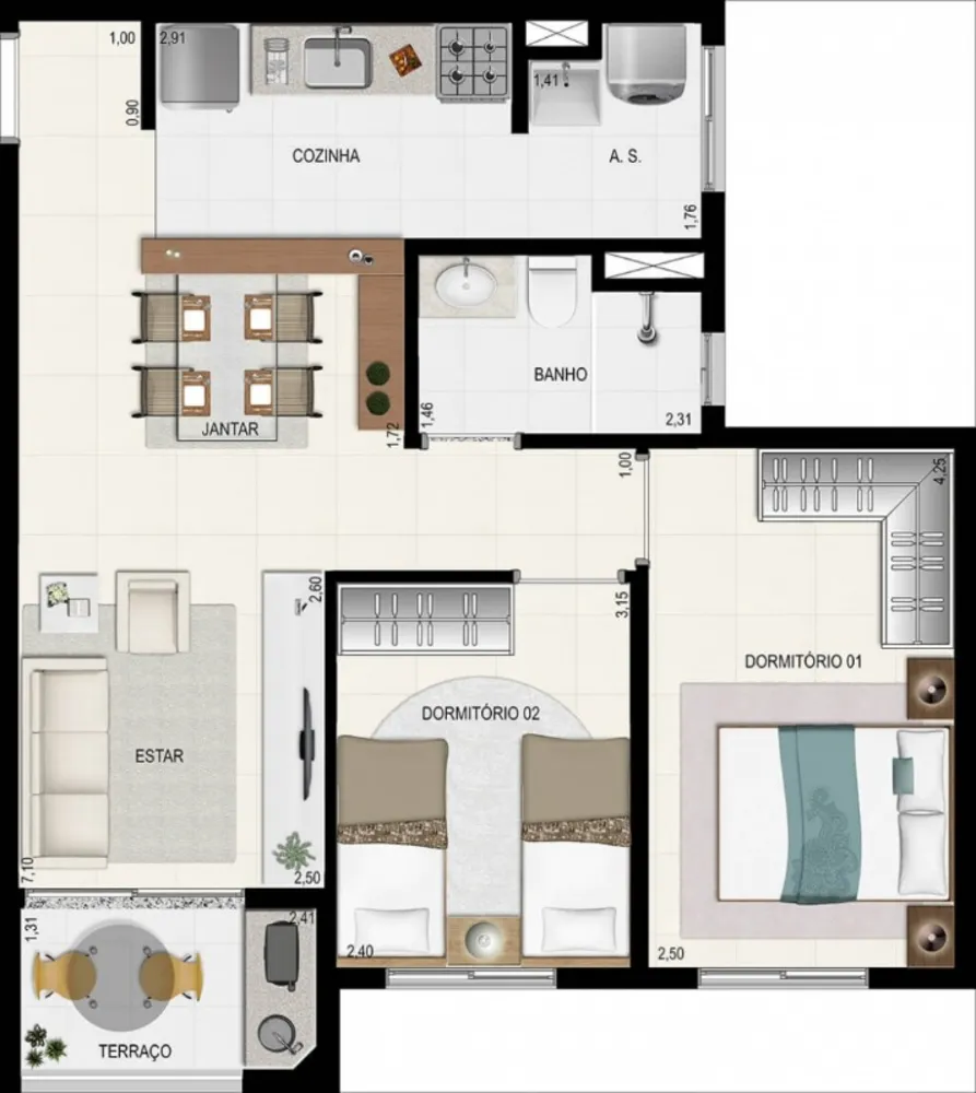 Apartamento, 2 quartos, 55 m² - Foto 12
