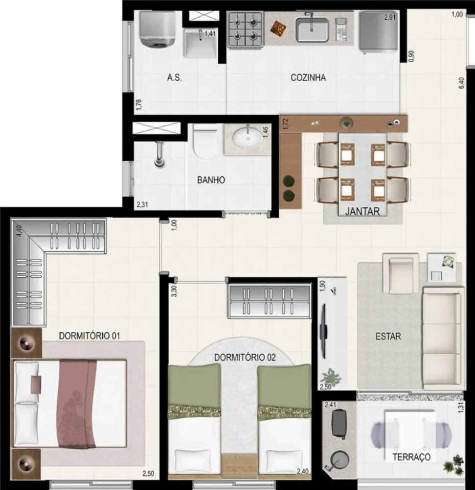 Apartamento, 2 quartos, 55 m² - Foto 11