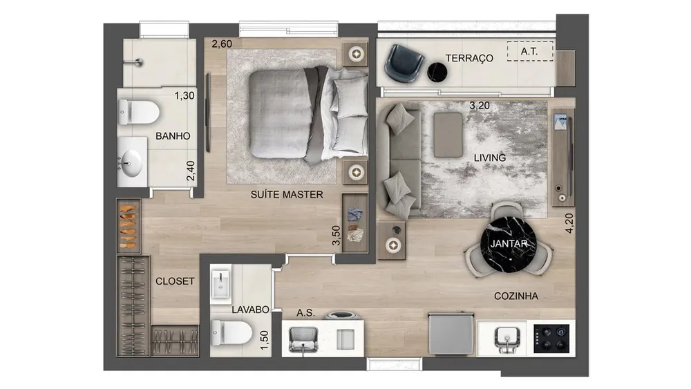 Apartamento, 1 quarto, 42 m² - Foto 8